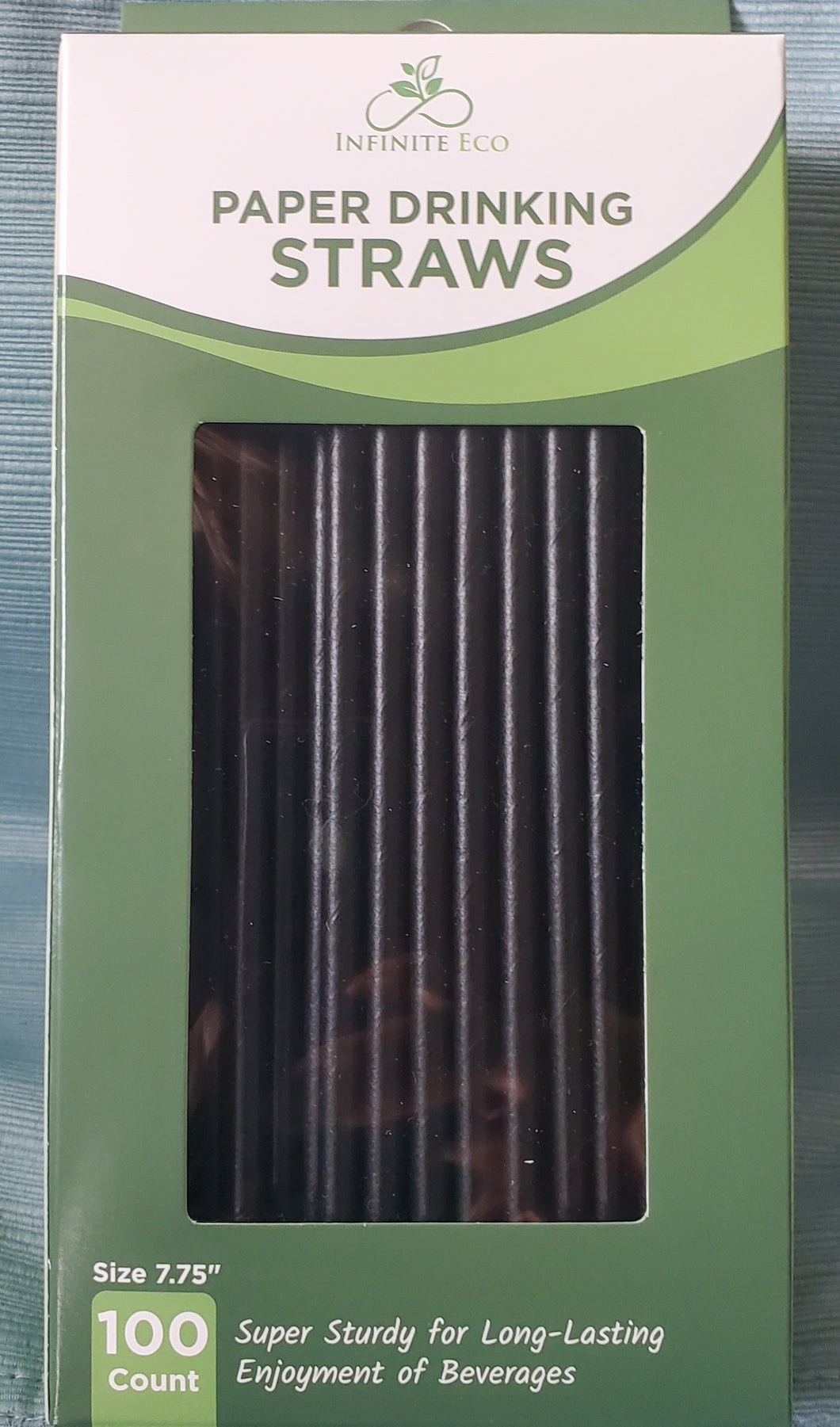 100 Count - Biodegradable Paper Straws - Black